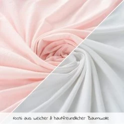 LaLoona 2er Pack Spannbetttuch für Kinderbett 60 x 120 / 70 x 140 cm - Weiß Rosa -Wohnen & Schlafen Verkäufe laloona 2er pack spannbetttuch fur kinderbett 60 x 120 70 x 140 cm weiss rosa 565902 d3