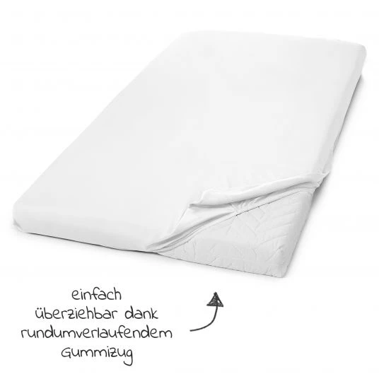 LaLoona 2er Pack Spannbetttuch für Kinderbett 60 x 120 / 70 x 140 cm - Weiß Sterne Grau Mint 5 LaLoona 2er Pack Spannbetttuch für Kinderbett 60 x 120 / 70 x 140 cm - Weiß Sterne Grau Mint – Bild 5