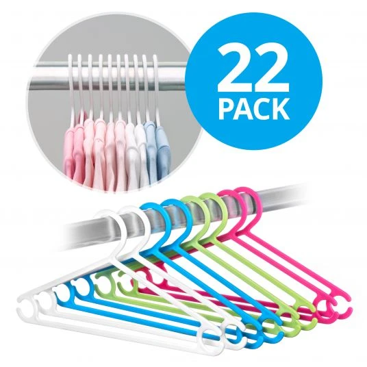 LaLoona Kleiderbügel für Babys und Kinder (22 Stück) - Bunt 1 LaLoona Kleiderbügel für Babys und Kinder (22 Stück) - Bunt