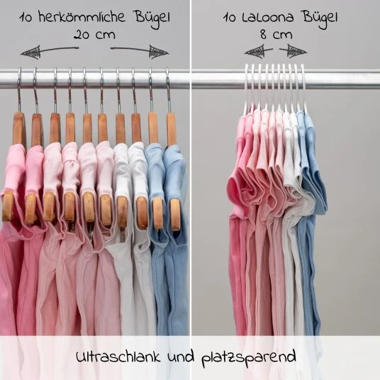 LaLoona Kleiderbügel für Babys und Kinder (22 Stück) - Bunt 2 LaLoona Kleiderbügel für Babys und Kinder (22 Stück) - Bunt – Bild 2