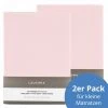 LaLoona Spannbetttuch 2er Pack für kleine Matratzen 40 x 90 cm - Rosa