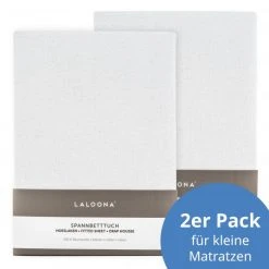 LaLoona Spannbetttuch 2er Pack für kleine Matratzen 40 x 90 cm - Weiß
