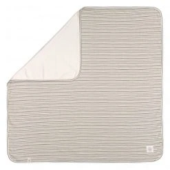 Lässig Babydecke Interlock Blanket 80 x 80 cm - Striped Grey / Anthracite