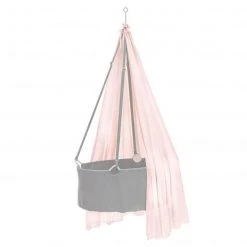 Leander Himmel aus Baumwoll-Voile für Wiege Classic - Dusty Rose - Kollektion 2022