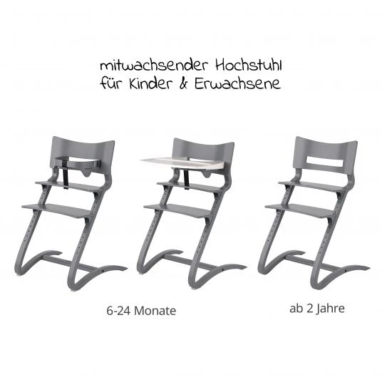 Leander Hochstuhl-Set 6-tlg. Classic inkl. Bügel, Tablett, Ledergurt, Sicherheitsgurt & Sitzkissen - Grau - Kollektion 2022 2 Leander Hochstuhl-Set 6-tlg. Classic inkl. Bügel, Tablett, Ledergurt, Sicherheitsgurt & Sitzkissen - Grau - Kollektion 2022 – Bild 2