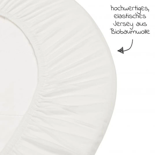 Leander Spannbetttuch 2er Pack aus Bio-Baumwolle für Wiege Classic 40 x 80 cm - Snow - Kollektion 2022 4 Leander Spannbetttuch 2er Pack aus Bio-Baumwolle für Wiege Classic 40 x 80 cm - Snow - Kollektion 2022 – Bild 4