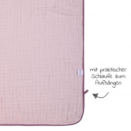 Makian Wende-Kuscheldecke / Babydecke Mull 4-lagig 70 x 100 cm - Orchidee Puder 4 Makian Wende-Kuscheldecke / Babydecke Mull 4-lagig 70 x 100 cm - Orchidee Puder – Bild 4