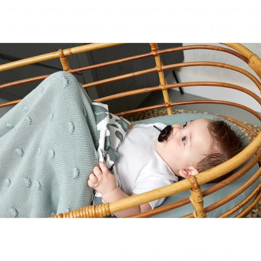 Meyco Baumwoll-Decke 75 x 100 cm - Knots - Grün 4 Meyco Baumwoll-Decke 75 x 100 cm - Knots - Grün – Bild 4