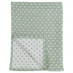 Meyco Baumwoll-Decke 75 x 100 cm - Little Dots - Forest Green