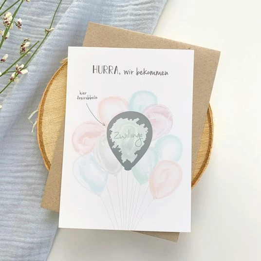 Mintkind Baby-Rubbelkarte - Schwangerschaft - Wir bekommen Zwillinge 4 Mintkind Baby-Rubbelkarte - Schwangerschaft - Wir bekommen Zwillinge – Bild 4