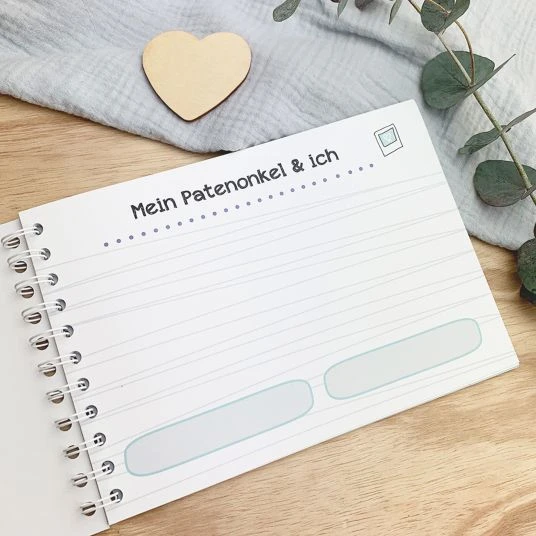 Mintkind Erinnerungsbuch / Familienbuch / Babybuch - Mein Patenonkel und ich 2 Mintkind Erinnerungsbuch / Familienbuch / Babybuch - Mein Patenonkel und ich – Bild 2