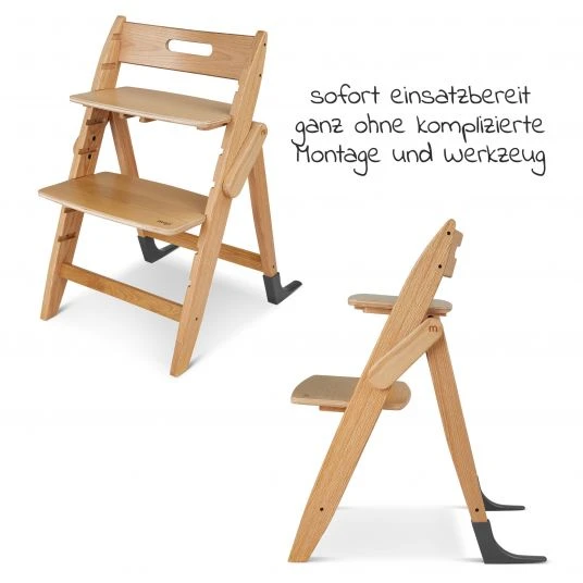 Moji Hochstuhl Yippy Trunk - flach klappbar, mitwachsend, Vollholz - Oak 2 Moji Hochstuhl Yippy Trunk - flach klappbar, mitwachsend, Vollholz - Oak – Bild 2