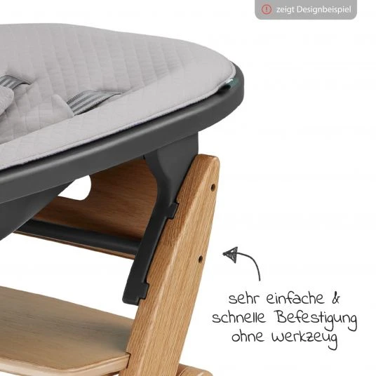 Moji Neugeborenenaufsatz inkl. Bezug, Matratze, Gurtsystem für Yippy Hochstuhl - Birch 4 Moji Neugeborenenaufsatz inkl. Bezug, Matratze, Gurtsystem für Yippy Hochstuhl - Birch – Bild 4