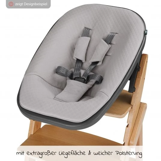 Moji Neugeborenenaufsatz inkl. Bezug, Matratze, Gurtsystem für Yippy Hochstuhl - Birch 6 Moji Neugeborenenaufsatz inkl. Bezug, Matratze, Gurtsystem für Yippy Hochstuhl - Birch – Bild 6