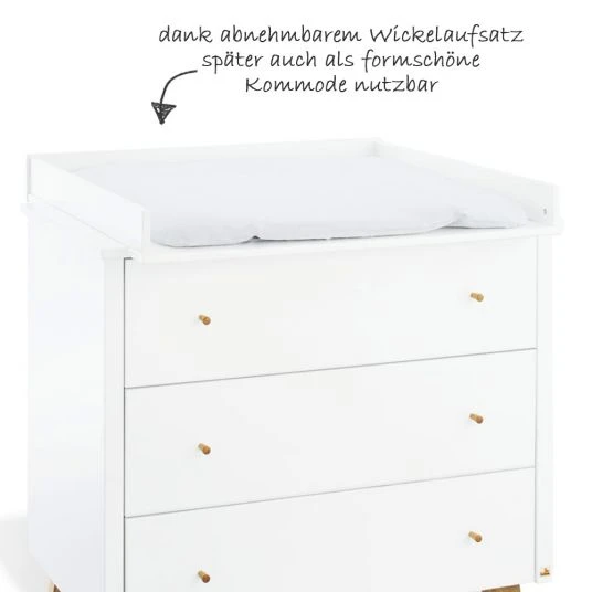 Pinolino Kinderzimmer Pan mit 3-türigem Schrank, Bett, breiter Wickelkommode 6 Pinolino Kinderzimmer Pan mit 3-türigem Schrank, Bett, breiter Wickelkommode – Bild 6