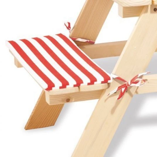Pinolino Polsterauflagen 2er Pack für Sitzgarnitur Nicki für 4 - Streifen Rot Weiß 1 Pinolino Polsterauflagen 2er Pack für Sitzgarnitur Nicki für 4 - Streifen Rot Weiß