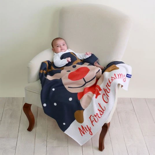 Quschel Babydecke / Kuscheldecke Roys erstes Weihnachten aus reiner Bio-Baumwolle 80 x 100 4 Quschel Babydecke / Kuscheldecke Roys erstes Weihnachten aus reiner Bio-Baumwolle 80 x 100 – Bild 4