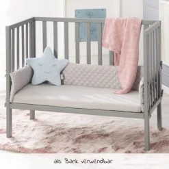 Roba 2in1 Beistellbett, Bank & Matratze & Nestchen Roba Style - Silbergrau - Taupe -Wohnen & Schlafen Verkäufe roba 2in1 beistellbett bank matratze nestchen roba style silbergrau taupe 8970 tp 8v230 d3