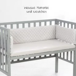 Roba 2in1 Beistellbett, Bank & Matratze & Nestchen Roba Style - Silbergrau - Taupe -Wohnen & Schlafen Verkäufe roba 2in1 beistellbett bank matratze nestchen roba style silbergrau taupe 8970 tp 8v230 d4