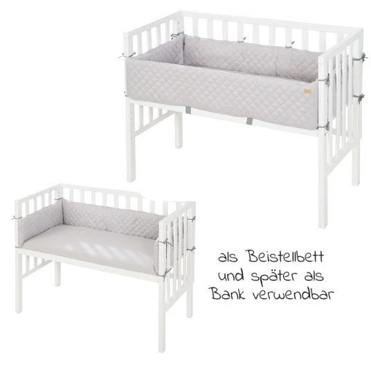 Roba 2in1 Beistellbett, Bank & Matratze & Nestchen Roba Style - Silbergrau - Weiß 2 Roba 2in1 Beistellbett, Bank & Matratze & Nestchen Roba Style - Silbergrau - Weiß – Bild 2