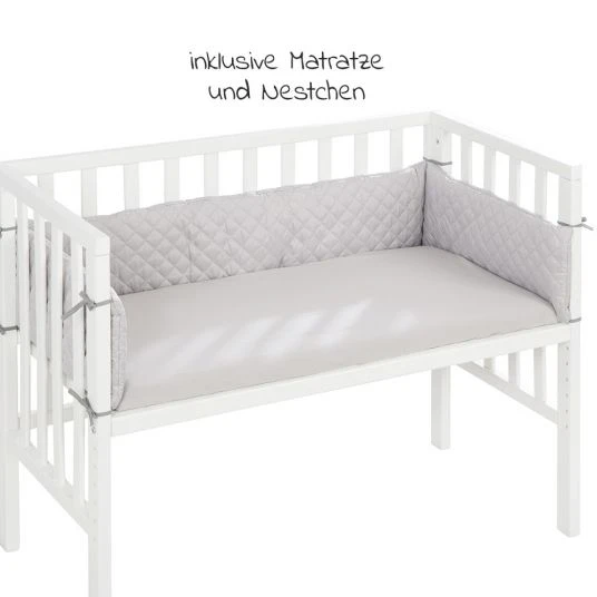 Roba 2in1 Beistellbett, Bank & Matratze & Nestchen Roba Style - Silbergrau - Weiß 5 Roba 2in1 Beistellbett, Bank & Matratze & Nestchen Roba Style - Silbergrau - Weiß – Bild 5