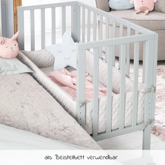 Roba 3in1 Stubenbett, Beistellbett, Bank & Matratze & Nestchen Roba Style - Silbergrau - Taupe 3 Roba 3in1 Stubenbett, Beistellbett, Bank & Matratze & Nestchen Roba Style - Silbergrau - Taupe – Bild 3