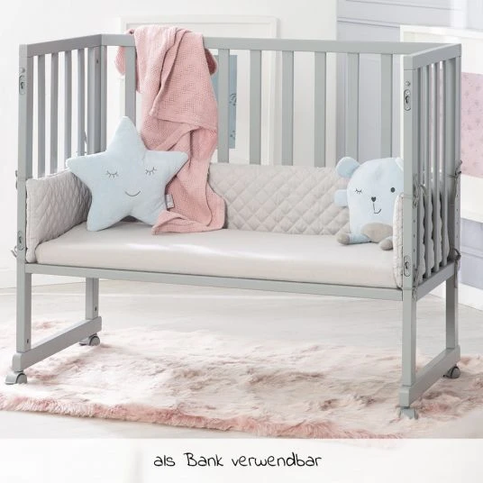 Roba 3in1 Stubenbett, Beistellbett, Bank & Matratze & Nestchen Roba Style - Silbergrau - Taupe 6 Roba 3in1 Stubenbett, Beistellbett, Bank & Matratze & Nestchen Roba Style - Silbergrau - Taupe – Bild 6