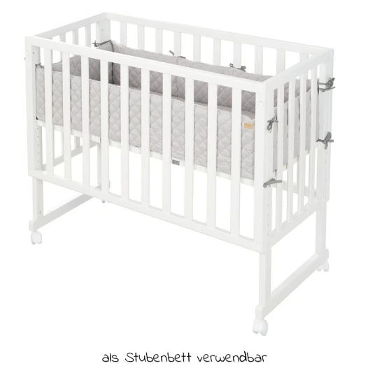 Roba 3in1 Stubenbett, Beistellbett, Bank & Matratze & Nestchen Roba Style - Silbergrau - Weiß 5 Roba 3in1 Stubenbett, Beistellbett, Bank & Matratze & Nestchen Roba Style - Silbergrau - Weiß – Bild 5