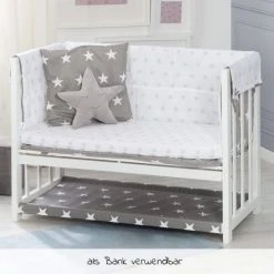 Roba 3in1 Stubenbett, Beistellbett, Bank & Textile-Ausstattung - Little Stars - Weiß -Wohnen & Schlafen Verkäufe roba 3in1 stubenbett beistellbett bank textile ausstattung little stars weiss 289153 wev190 d4
