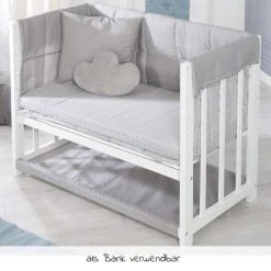 Roba 4in1 Stubenbett, Beistellbett, Wiege und Bank & Textile-Ausstattung - Adam & Eule - Weiß -Wohnen & Schlafen Verkäufe roba 4in1 stubenbett beistellbett wiege und bank textile ausstattung adam eule weiss 289149 wes148 d4