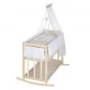 Roba 4in1 Stubenbett, Beistellbett, Wiege und Bank & Textile-Ausstattung - Liebhabär - Natur