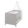 Roba Babybett-Komplett-Set Taupe - inkl. Bettwäsche, Himmel, Nestchen & Matratze 70 x 140 cm - Sternenzauber Grau
