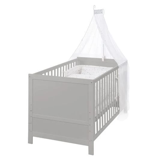Roba Babybett-Komplett-Set Taupe - inkl. Bettwäsche, Himmel, Nestchen & Matratze 70 x 140 cm - Sternenzauber Grau 1 Roba Babybett-Komplett-Set Taupe - inkl. Bettwäsche, Himmel, Nestchen & Matratze 70 x 140 cm - Sternenzauber Grau