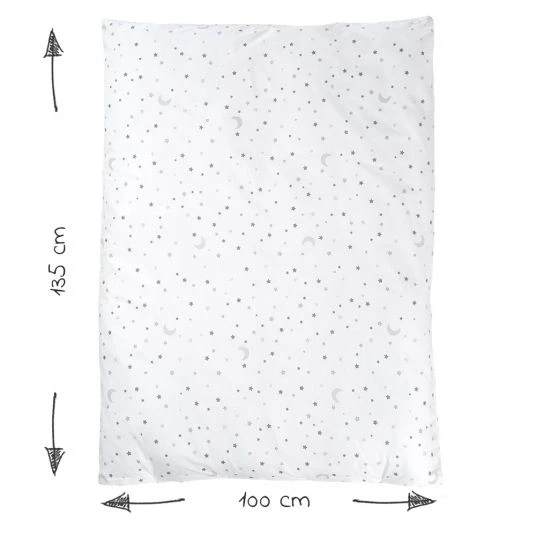 Roba Babybett-Komplett-Set Taupe - inkl. Bettwäsche, Himmel, Nestchen & Matratze 70 x 140 cm - Sternenzauber Grau 6 Roba Babybett-Komplett-Set Taupe - inkl. Bettwäsche, Himmel, Nestchen & Matratze 70 x 140 cm - Sternenzauber Grau – Bild 6