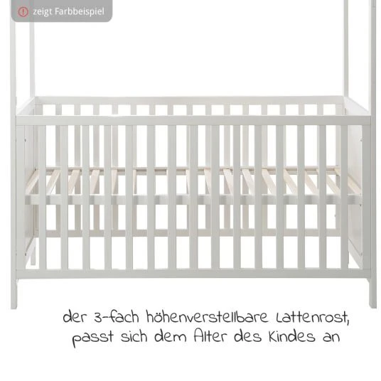 Roba Babybett und Kinderbett in Hausoptik 70 x 140 cm - Natur Weiß 5 Roba Babybett und Kinderbett in Hausoptik 70 x 140 cm - Natur Weiß – Bild 5