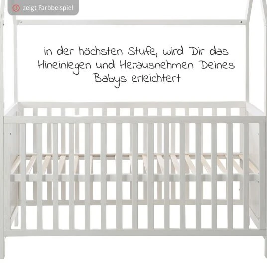 Roba Babybett und Kinderbett in Hausoptik 70 x 140 cm - Natur Weiß 6 Roba Babybett und Kinderbett in Hausoptik 70 x 140 cm - Natur Weiß – Bild 6