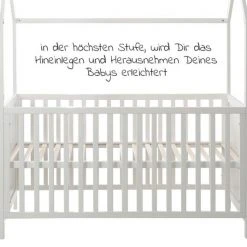 Roba Babybett und Kinderbett in Hausoptik 70 x 140 cm - Weiß -Wohnen & Schlafen Verkäufe roba babybett und kinderbett in hausoptik 70 x 140 cm weiss 203121 wefs d5