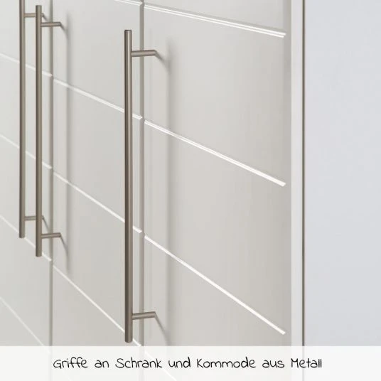 Roba Kinderzimmer Nele mit 3-türigem Schrank, Bett, breiter Wickelkommode - Weiß 6 Roba Kinderzimmer Nele mit 3-türigem Schrank, Bett, breiter Wickelkommode - Weiß – Bild 6