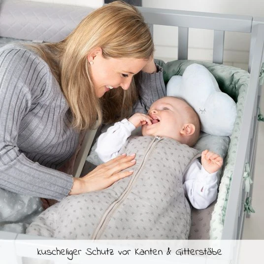 Roba Nestchen Organic 170 x 18 cm - Lil Planet - Frosty Green 2 Roba Nestchen Organic 170 x 18 cm - Lil Planet - Frosty Green – Bild 2