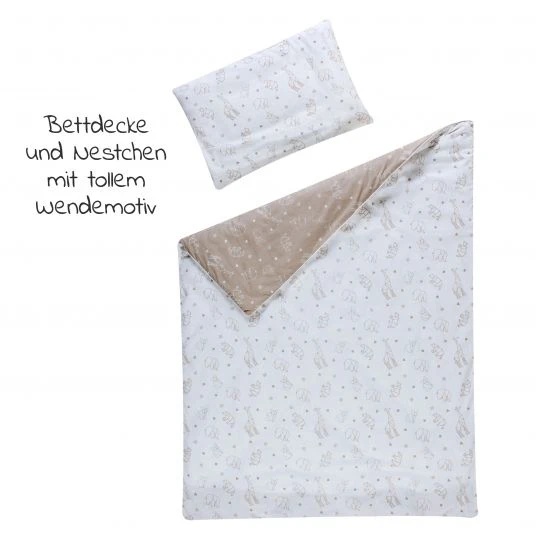 Schardt 4-tlg. Bettwäsche-Set Decke 100 x 135 cm , Kissen 40 x 60 cm, Nestchen, Himmel - Origami - Beige - Kollektion 2022 2 Schardt 4-tlg. Bettwäsche-Set Decke 100 x 135 cm , Kissen 40 x 60 cm, Nestchen, Himmel - Origami - Beige - Kollektion 2022 – Bild 2