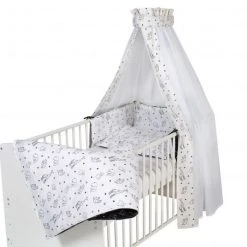 Schardt 4-tlg. Bettwäsche-Set Decke 100 x 135 cm , Kissen 40 x 60 cm, Nestchen, Himmel - Origami - Black - Kollektion 2022