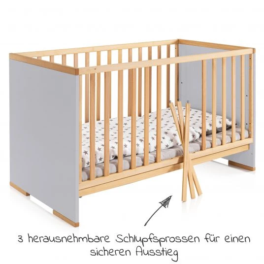 Schardt 7-tlg. Kinderbett Set & Matratze Dr. Lübbe Air, Steppbett 100x135+40x60, 2x Bettlaken, Einlage 70 x 140 cm - Natur Grau 5 Schardt 7-tlg. Kinderbett Set & Matratze Dr. Lübbe Air, Steppbett 100x135+40x60, 2x Bettlaken, Einlage 70 x 140 cm - Natur Grau – Bild 5