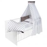 Schardt Baby-Komplettbett-Set Classic-Line inkl. Bettwäsche, Himmel, Nestchen & Matratze Weiß 70 x 140 cm - Exklusiv Design Wallis - Grau 6 Schardt Baby-Komplettbett-Set Classic-Line inkl. Bettwäsche, Himmel, Nestchen & Matratze Weiß 70 x 140 cm - Exklusiv Design Wallis - Grau – Bild 6
