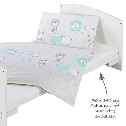 Schardt Baby-Komplettbett-Set Classic-Line inkl. Bettwäsche, Himmel, Nestchen & Matratze Weiß 70 x 140 cm - Exklusiv Design Wallis - Grau 5 Schardt Baby-Komplettbett-Set Classic-Line inkl. Bettwäsche, Himmel, Nestchen & Matratze Weiß 70 x 140 cm - Exklusiv Design Wallis - Grau – Bild 5