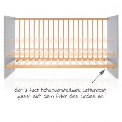Schardt Baby- und Kinderbett Designline Basic Buche teilmassiv 70 x 140 cm - Natur Grau -Wohnen & Schlafen Verkäufe schardt baby und kinderbett designline basic buche teilmassiv 70 x 140 cm natur grau 04 400 60 03 d4