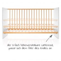 Schardt Baby- und Kinderbett Designline Basic Buche teilmassiv 70 x 140 cm - Natur Weiß -Wohnen & Schlafen Verkäufe schardt baby und kinderbett designline basic buche teilmassiv 70 x 140 cm natur weiss 04 400 02 03 d4