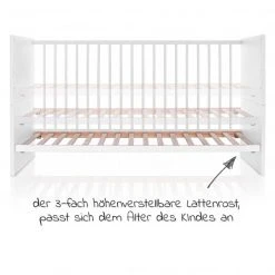 Schardt Baby- und Kinderbett Designline Basic Buche teilmassiv 70 x 140 cm - Weiß -Wohnen & Schlafen Verkäufe schardt baby und kinderbett designline basic buche teilmassiv 70 x 140 cm weiss 04 400 02 02 d4
