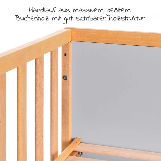 Schardt Baby- und Kinderbett Designline Deluxe Buche teilmassiv 70 x 140 cm - Natur Grau 6 Schardt Baby- und Kinderbett Designline Deluxe Buche teilmassiv 70 x 140 cm - Natur Grau – Bild 6