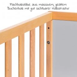 Schardt Baby- und Kinderbett Designline Komfort Buche teilmassiv 70 x 140 cm - Natur Grau -Wohnen & Schlafen Verkäufe schardt baby und kinderbett designline komfort buche teilmassiv 70 x 140 cm natur grau 04 401 60 03 d3