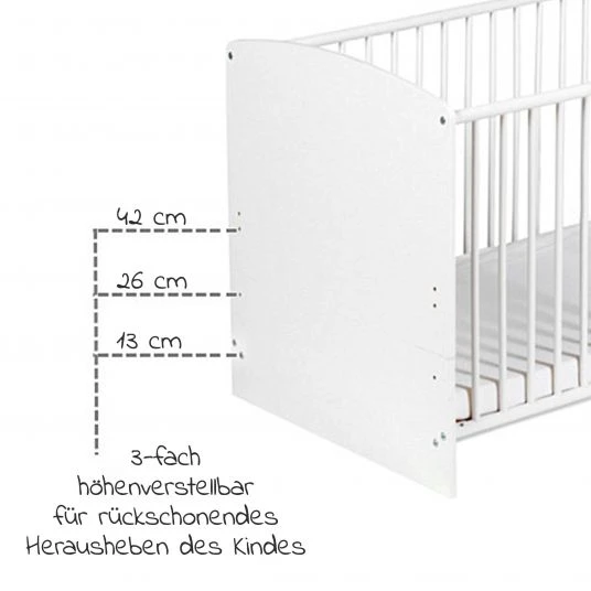 Schardt Babybett-Komplett-Set Classic-Line inkl. Bettwäsche, Himmel, Nestchen & Matratze Weiß 70 x 140 cm - Origami - Beige - Kollektion 2022 4 Schardt Babybett-Komplett-Set Classic-Line inkl. Bettwäsche, Himmel, Nestchen & Matratze Weiß 70 x 140 cm - Origami - Beige - Kollektion 2022 – Bild 4